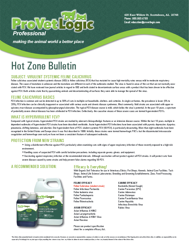 Pet Disease Bulletins 2025 22 Feline Calici Virus