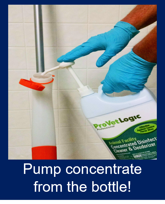 Pump concentrated product into the reservoir