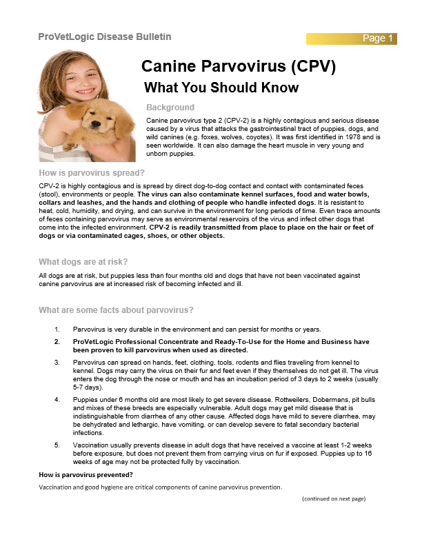 Pet Disease Bulletins 2025 28 ProVetLogic Hot Zone Bulletin Canine Parvovirus