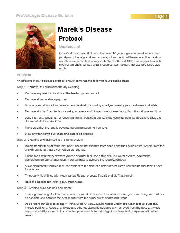 Pet Disease Bulletins 2025 27 Mareks Disease