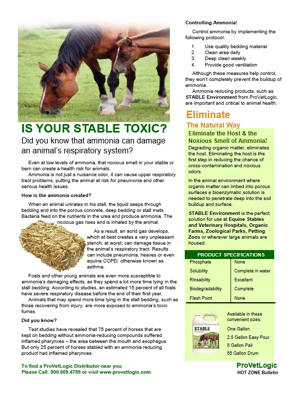 Pet Disease Bulletins 2025 31 Toxic-Ammonia-Equine-Bulletin
