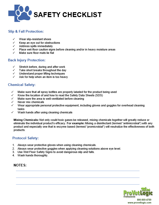 ProVetLogic Maintenance Safety