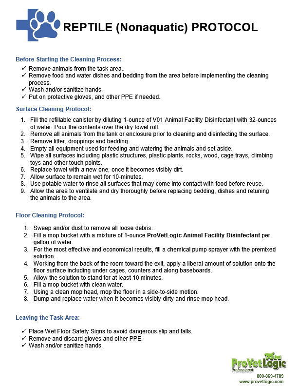 Non-aquatic Reptile Protocol