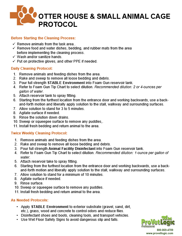 ProVetLogic Otter House Small Mammal Cage Protocol pdf image