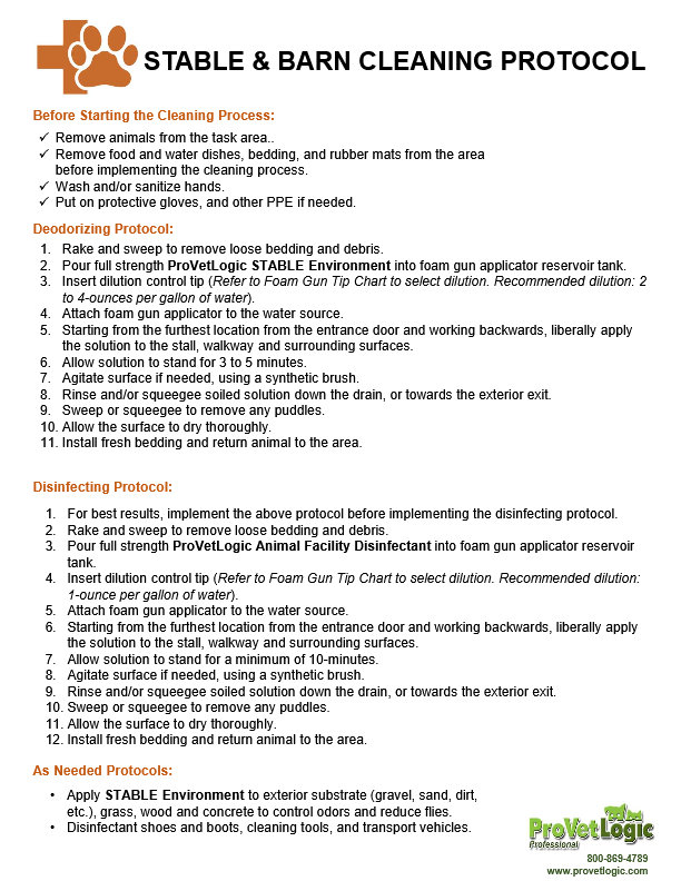 ProVetLogic Stable & Barn Protocol