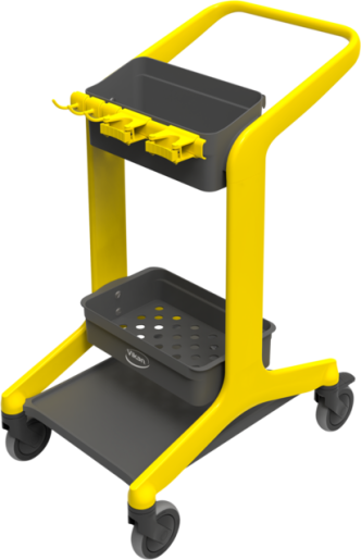 Cage Utility Brush Soft Bristle Yellow 8 PVL OnTheGo Mobile Cleaning Cart – Yellow